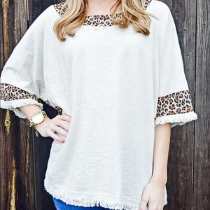 Frayed Leopard Top